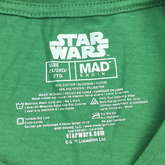 ➡️Star Wars Yoda Elf I Am Not Tee Mens Size 2X - Picture 3 of 7